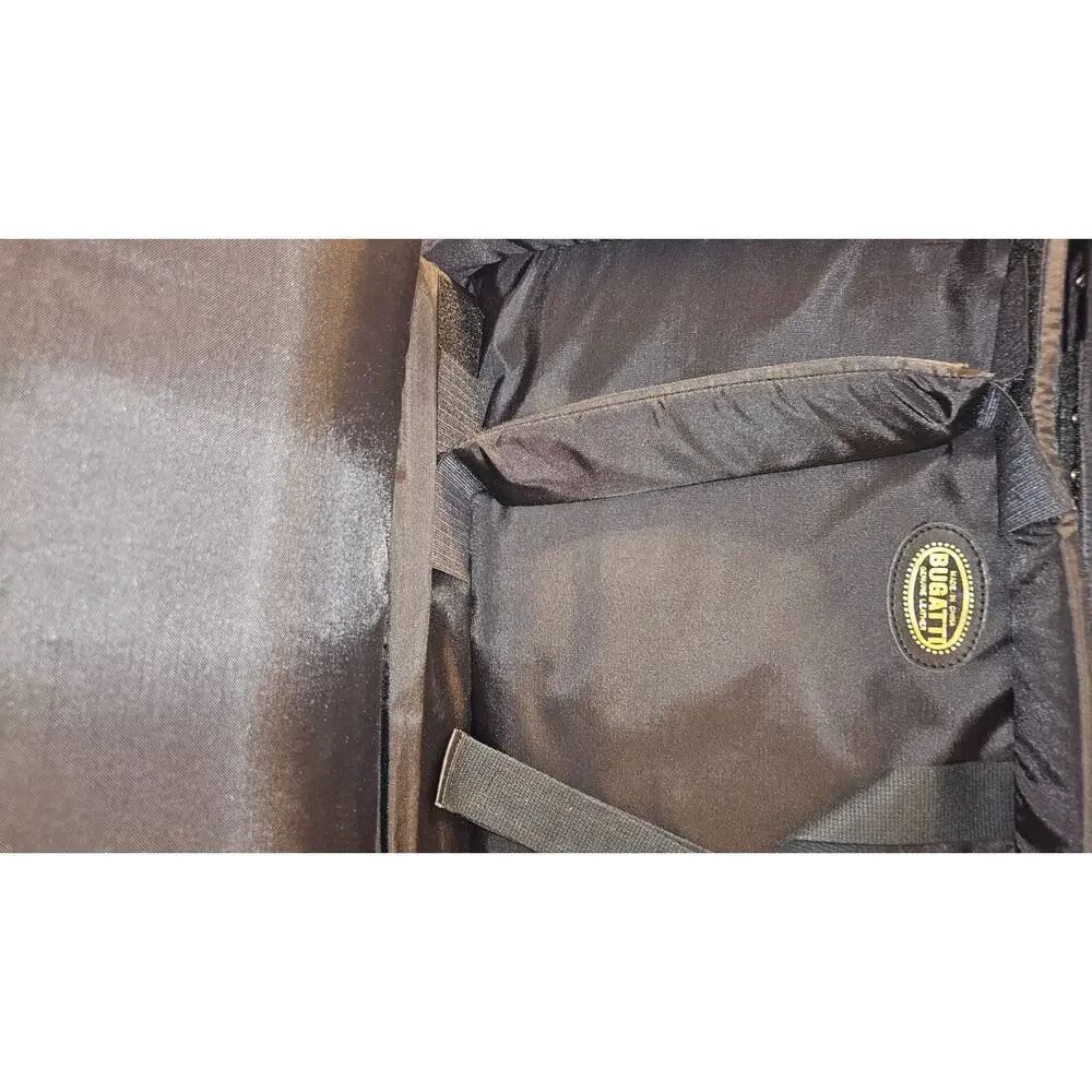 Bugatti Computer Shoulder Bag Briefcase Black Leather 15